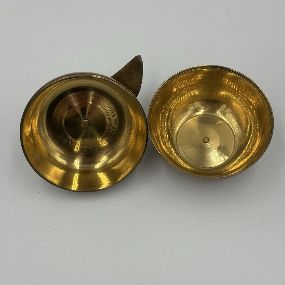 Vintage Brass‎ Apple Metal Bell Container Desk Paperweight Hidden Compartment.